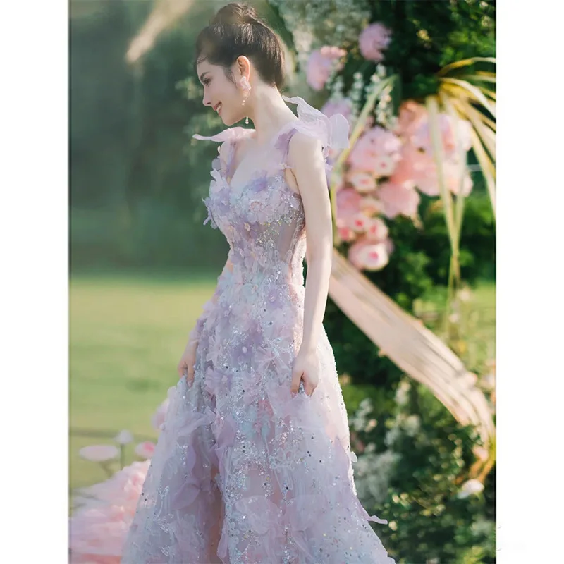 

Elegant Lace A-Line Wedding Dress Engagement Party Wear Bridal Gown Luxury Minimalist New Arrival 2024 Elegant Toasting Suit
