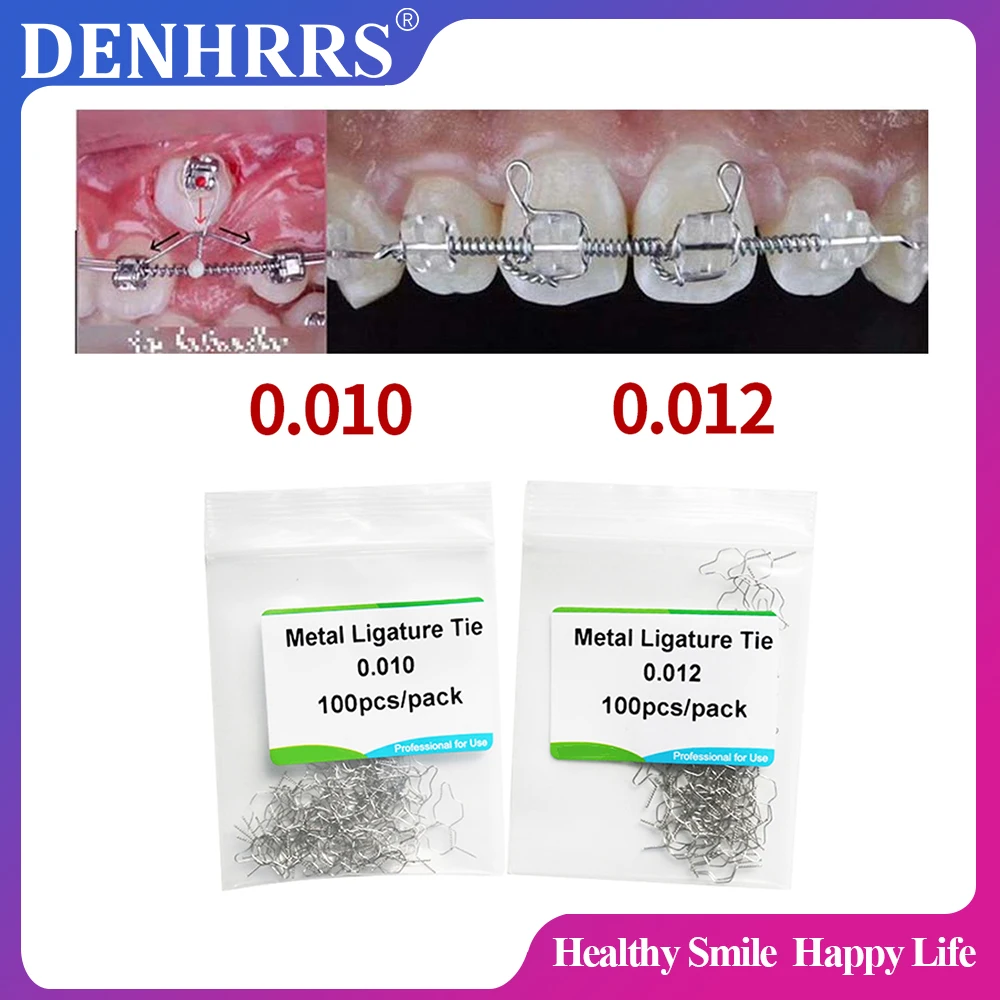 100Pcs/Lot Dental Orthodontic SS Preformed Ligature Wire Twisted End