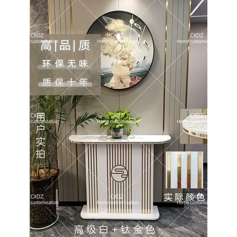 New Chinese Style Entrance Cabinet Modern Simple Wall Mounted Console Table Light Luxury Living Room Screen Partition Rack
