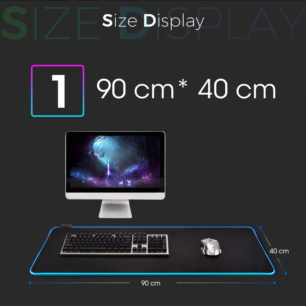 

RGB LED Gaming Mouse Pad Anime Gamer Keyboard Pad Desk Mouse Mat Cartoon Motbook Computer PC Mousepad
