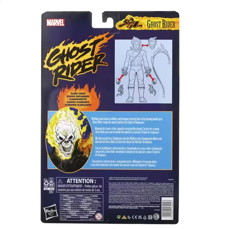 Neu auf Lager Hasbro Retro-Hängekarte Marvel Legends Series Ghost Rider 6-Zoll-Actionfigur Modell Geschenk Spielzeug Sammlerstücke