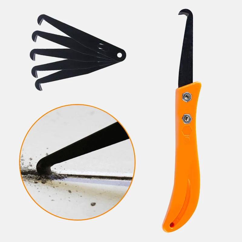 Herramienta profesional de reparación de huecos de azulejos, herramienta de mano de limpieza y eliminación de lechada, colgador de muescas, cuchillo