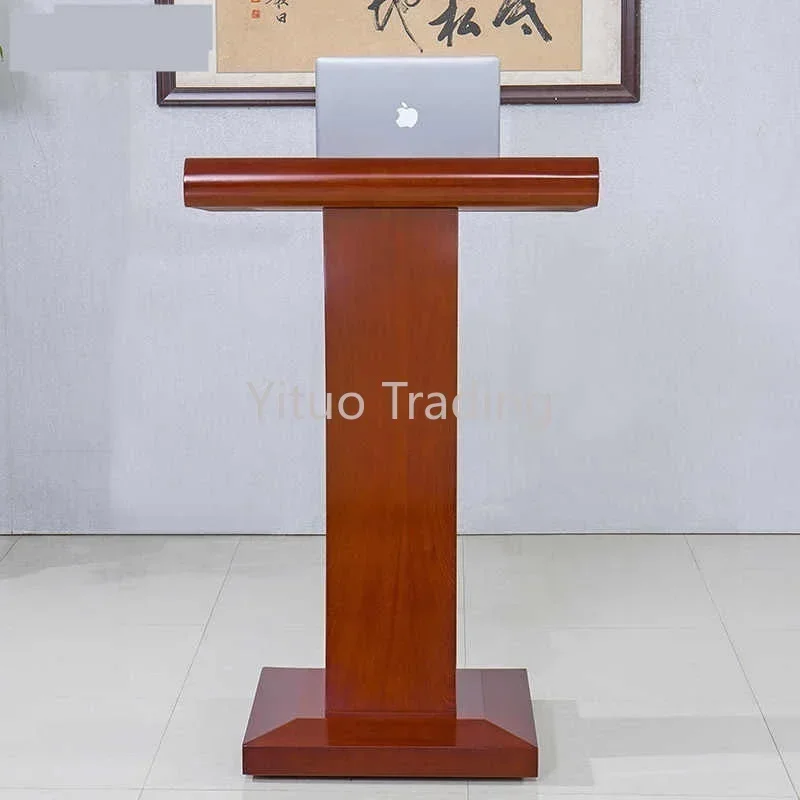 

Removable Teacher's Podium Rostrum Red Brown and Walnut Color Ceremonial Welcome Host Simple Style Conference Speech Podium