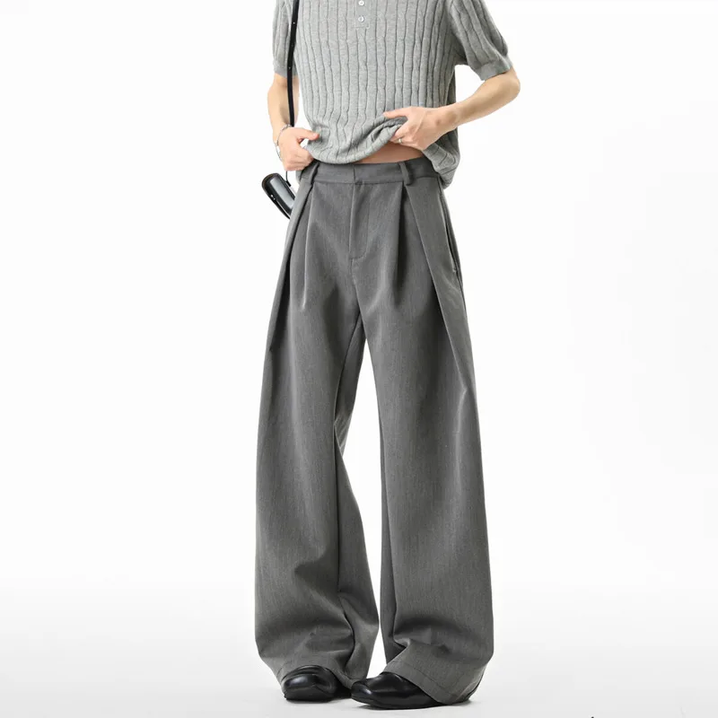 Men's Grey Suit Pants Black Dress Pants - alternate angle