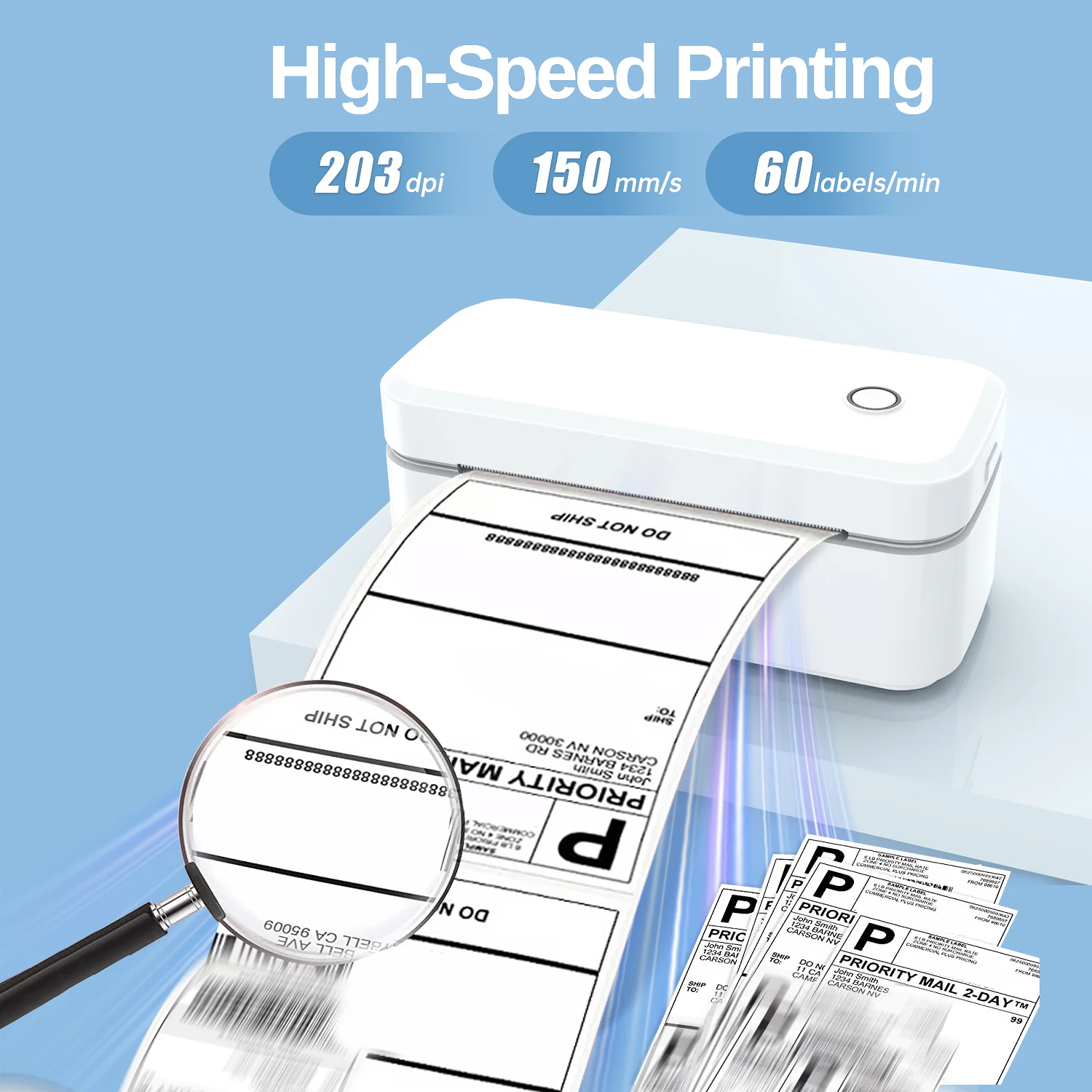 Marklife Thermal Label Printer X4 Small Shipping Label Printer For 4x6 Packages Printing Bluetooth & Automatic Label Recognition