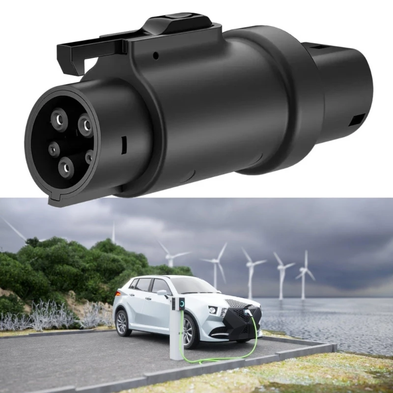 Electric Vehicle Charging Adapter 32A Type 2 Male to Female, Secure Connection Antitheft for International Travel