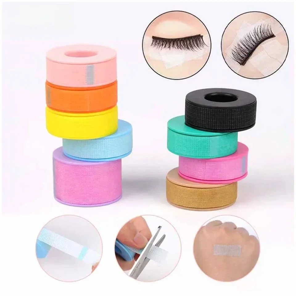 Vlies-Silikon-Gel-Klebeband für empfindliche Haut, farbiges Klebeband, atmungsaktives Augenpflaster, Wimpernverlängerung, Make-up-Werkzeuge und Zubehör
