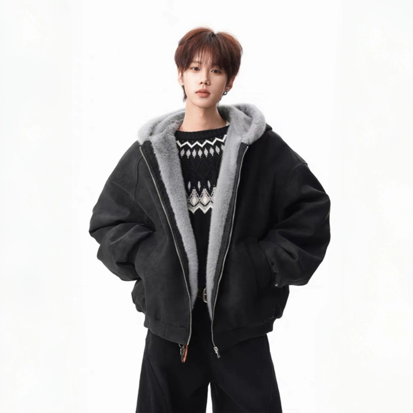 

Американская утепленная хлопковая куртка с капюшоном для мужчин, зимняя, свободного кроя, на флисовой подкладке, для пар