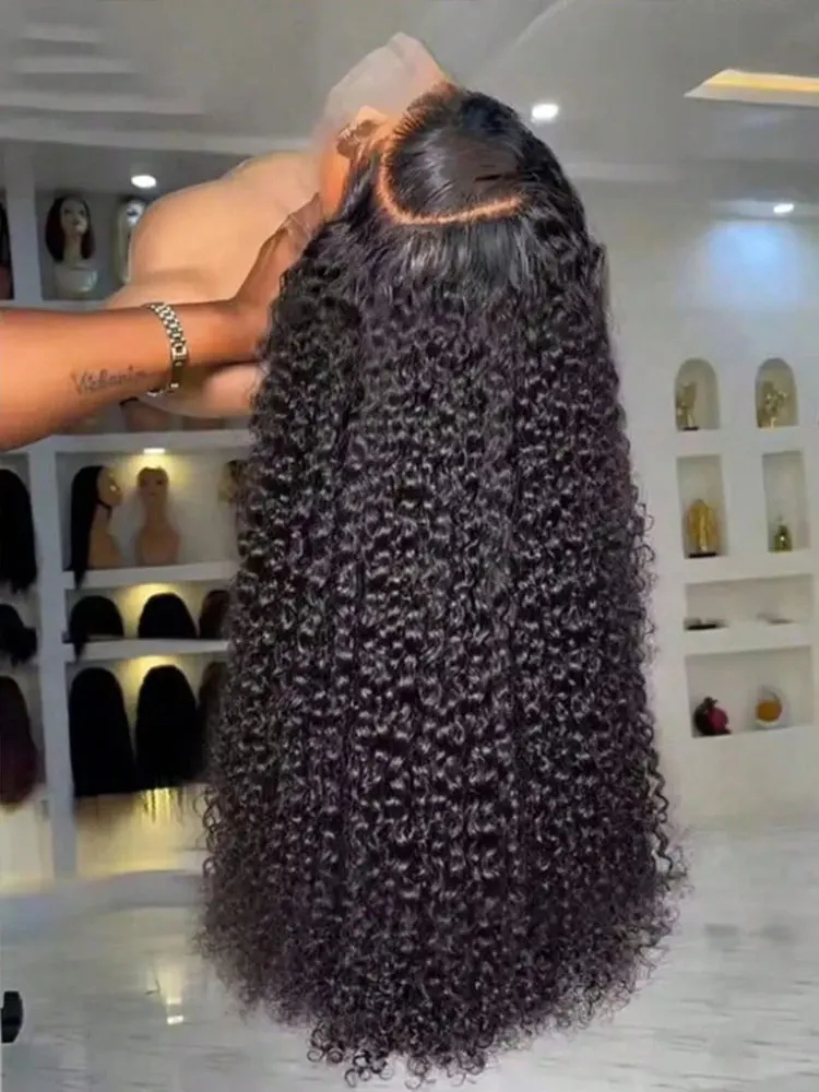 

Парик Jerry Curly Lace Front из натуральных волос, 13x4 HD, с кружевной передней частью, кудрявый, плотность 250%, для женщин