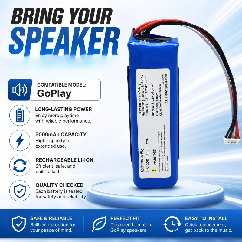 

Suitable for JBL for Harman Kardon for GoPlay Wireless Bluetooth Speaker Battery Large Capacity Rechargeable3000mAh Battery
