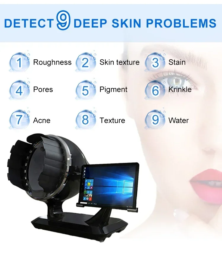 Portable 3d skin analyzer camera skin and hair scanner 3d digital facial analysis skin analyzer machine