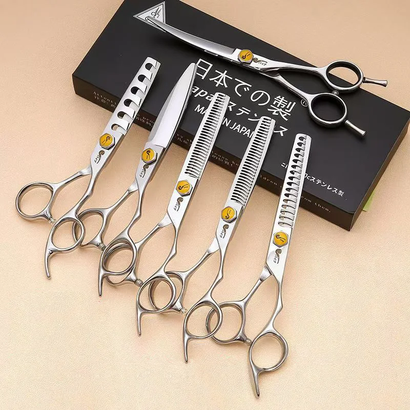 Pipe professional hairdressing scissors thinning shears 6 inch barber scissors VG10 steel Hair cutting machine