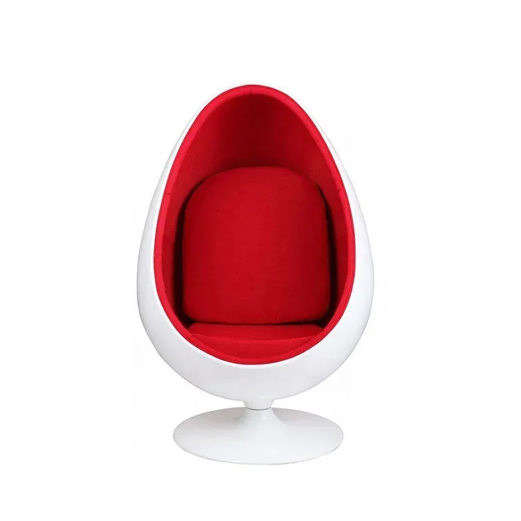 Jishi Furniture Pointed Ball Chair Simplified Circular Leisure Lounge Chair Modern Fiberglass Rotating Fabric Sofa Chair