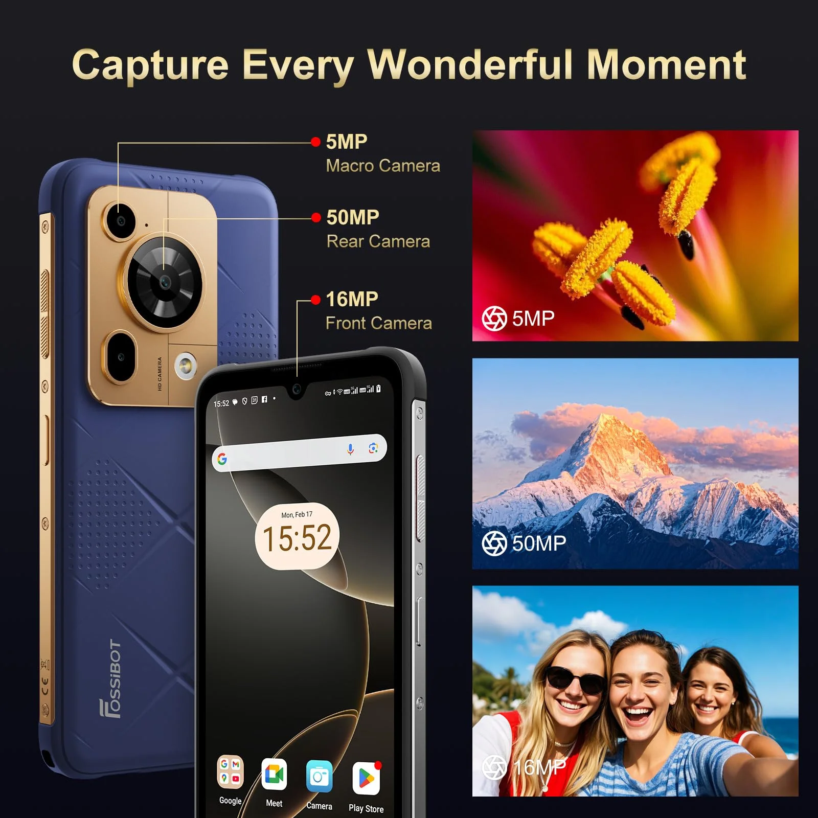 FOSSiBOT F112 Pro Rugged Smartphones 5G, Mobile Phones 2025 with 24GB RAM+256GB ROM, 6.88"HD+120Hz screen, 7150mAh Battery＆NFC