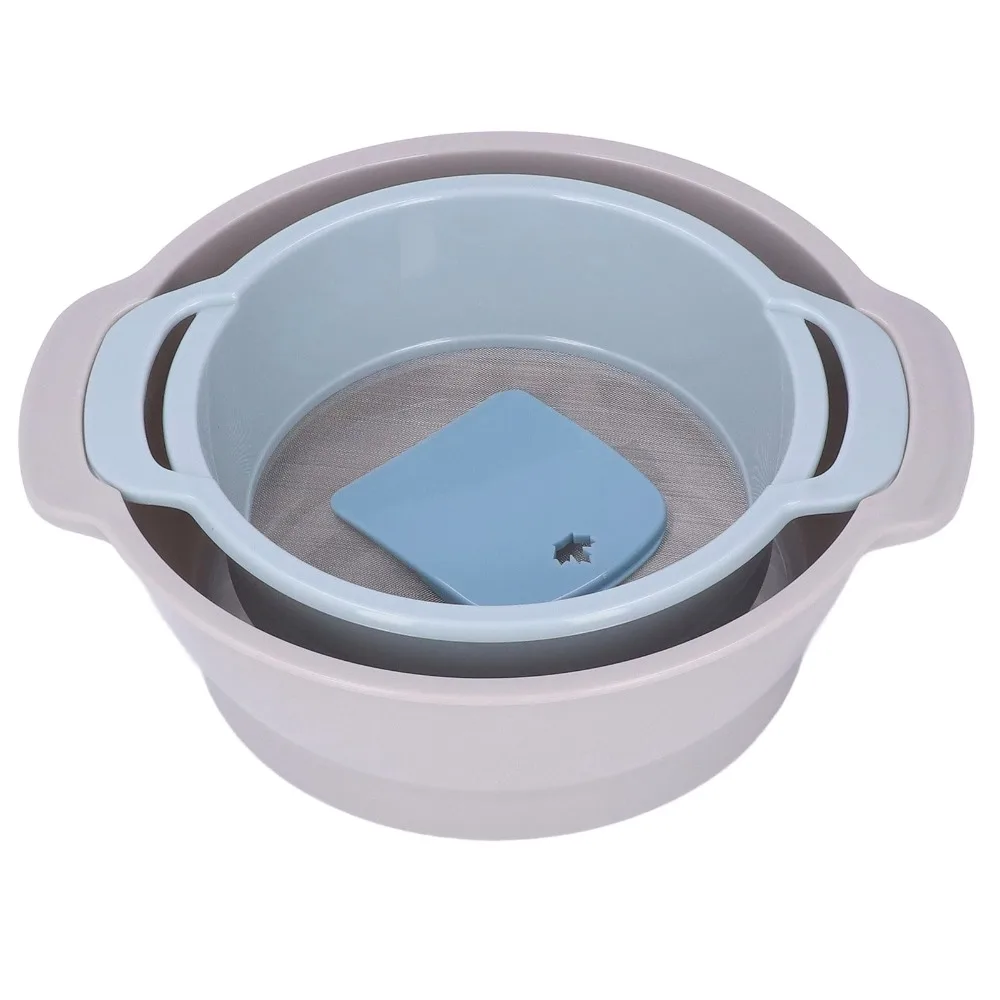 4pcs Mesh Bottom PP Pollen Sieve Set Fine Mesh Lightweight Trimming Tray Kit Save Space Handle Flour Sifter Set Egg Separation