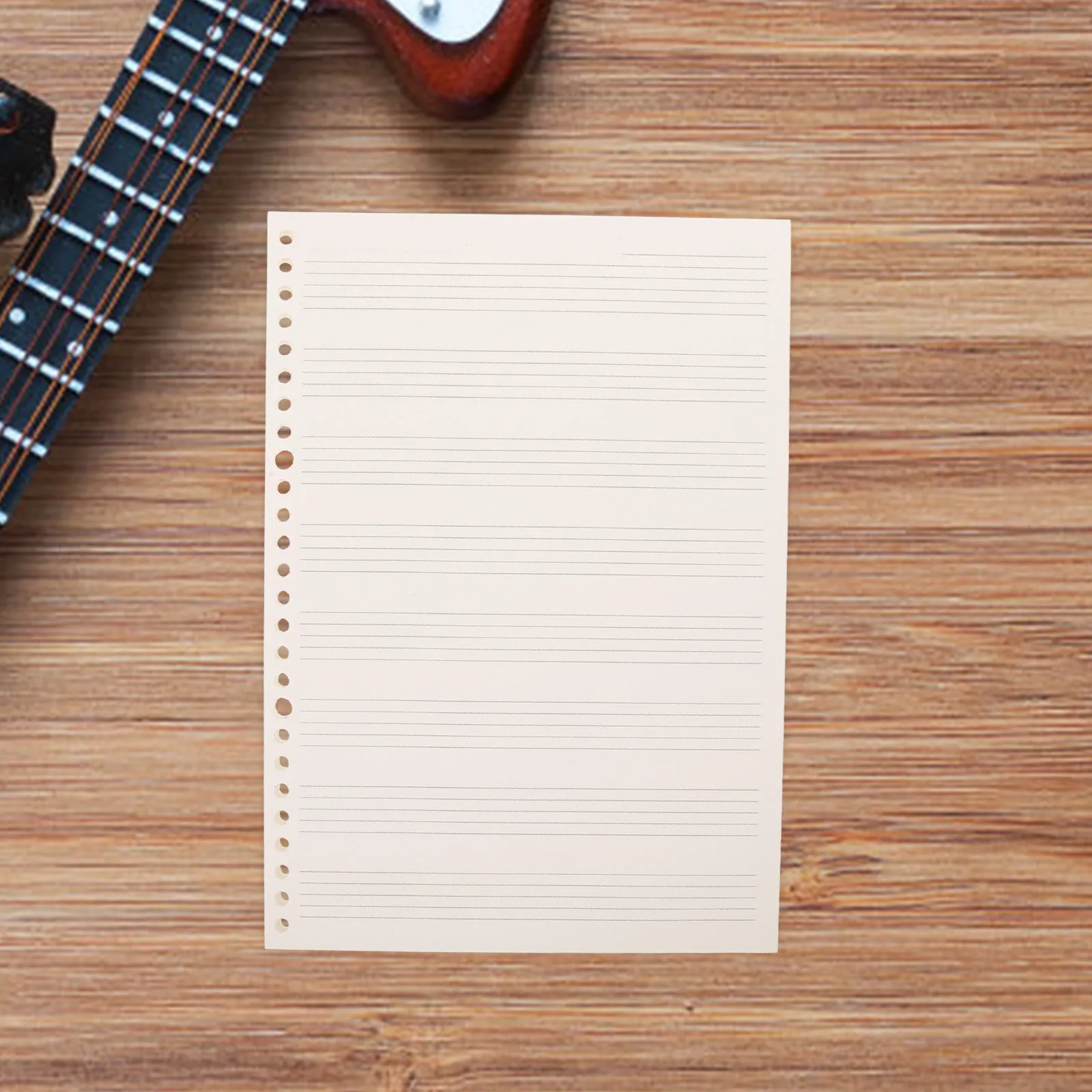 

3Pcs Five-Line Staff Notebook Guitar Sheet Music Book for Beginners Detachable Loose-Leaf Design Lines Manuscript