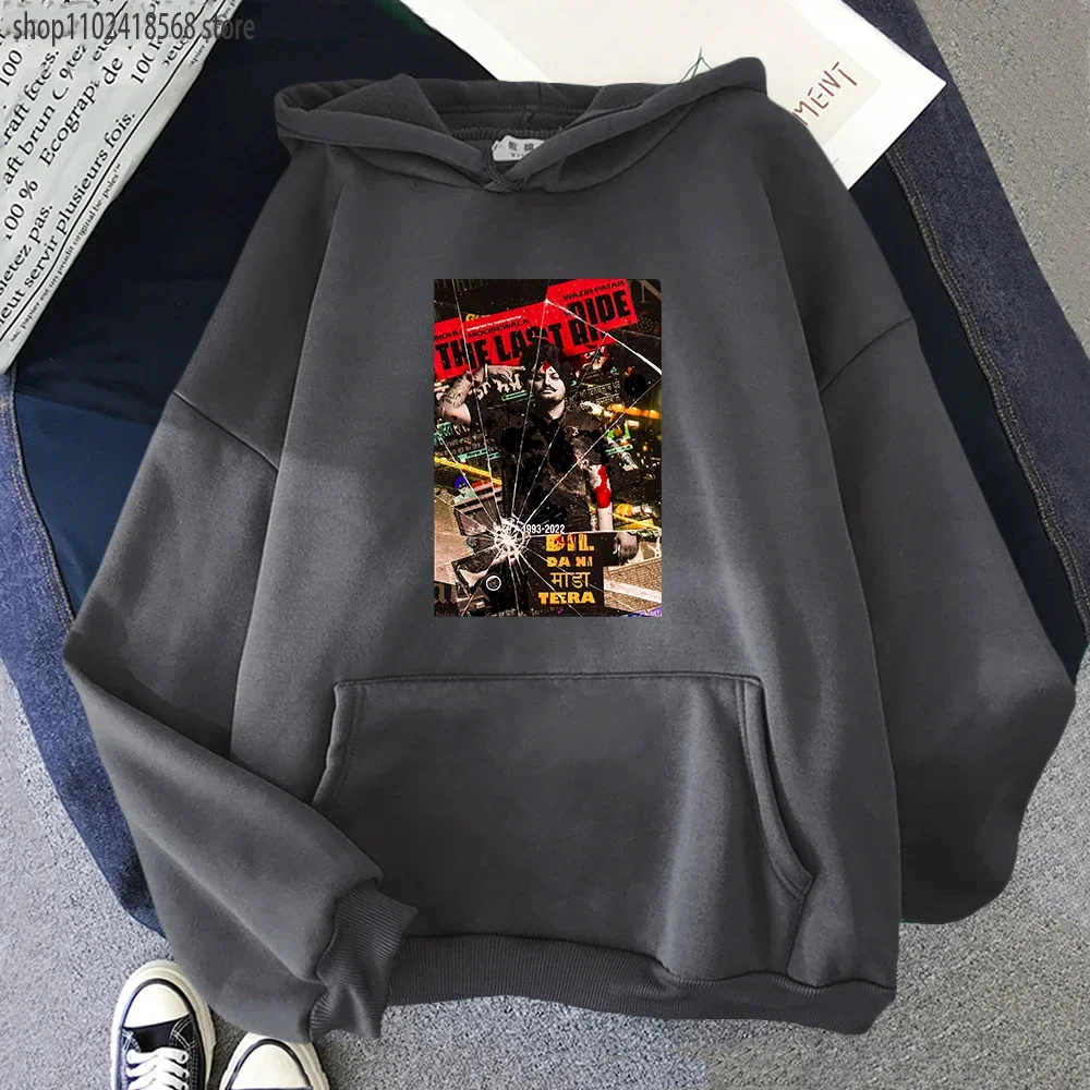 Sidhu Moose Wala Sweatshirt Indian Rapper Hoodies Women Tops Hip Hop Streetwear Men Playbill Print O-Neck Unisex Teen Clothing