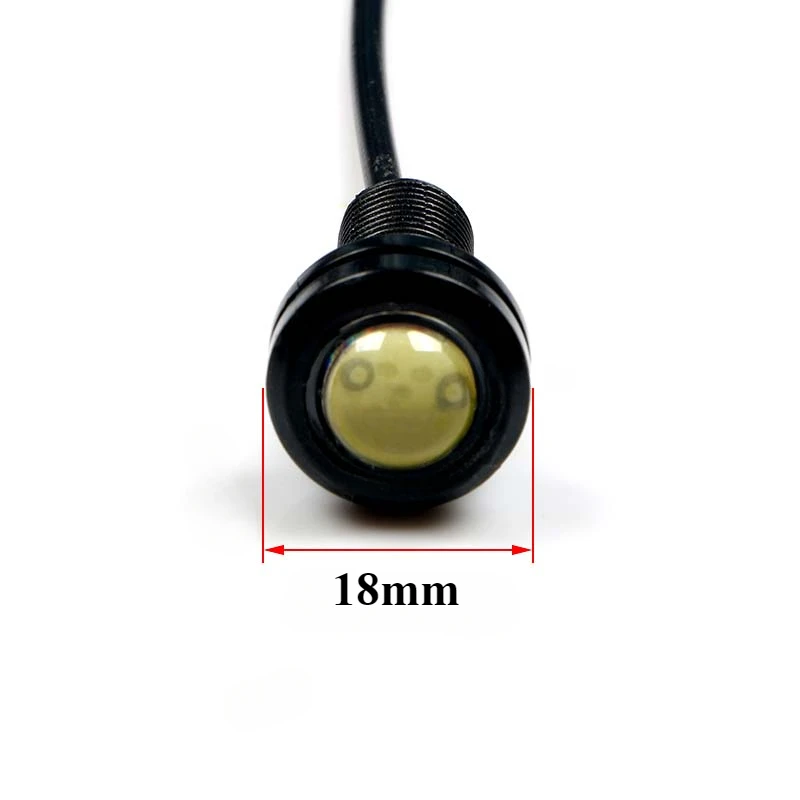 18MM COB LED Car Eagle Eye Light 12V DRL Daytime Running Backup Marker Parking Signal Fog Light Waterproof Red Yellow Blue White