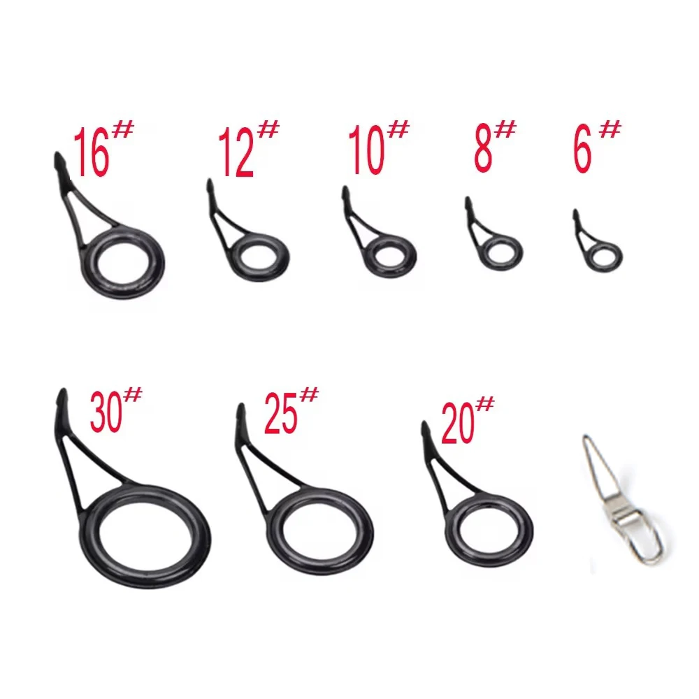 9pcs Fishing Tackle Ceramic Repair Set Fishing Rod Guide Tip Circle Ring Eye  Wire Loop Metal Hooker Fishing Accessories