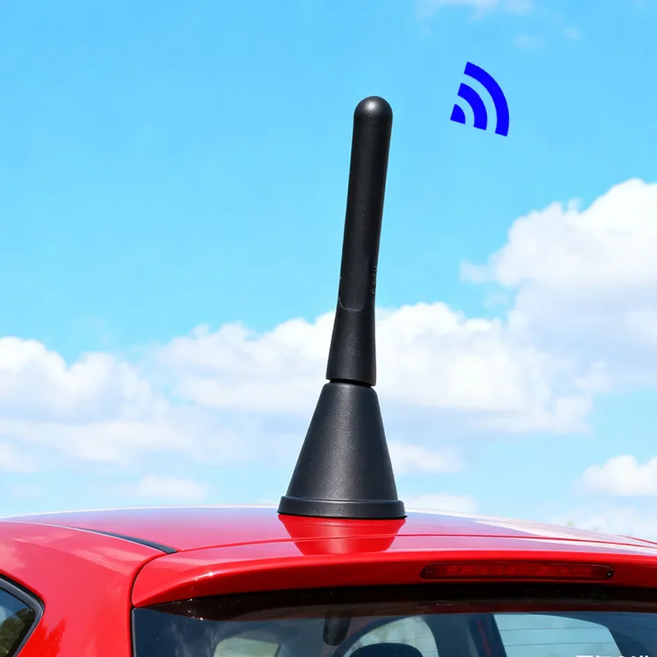 QXNY Strong Radio Roof Mount FM AM DAB Black 6.5cm Length Auto Universal with Screws Car Antenna Mini Short Vehicle Accessories