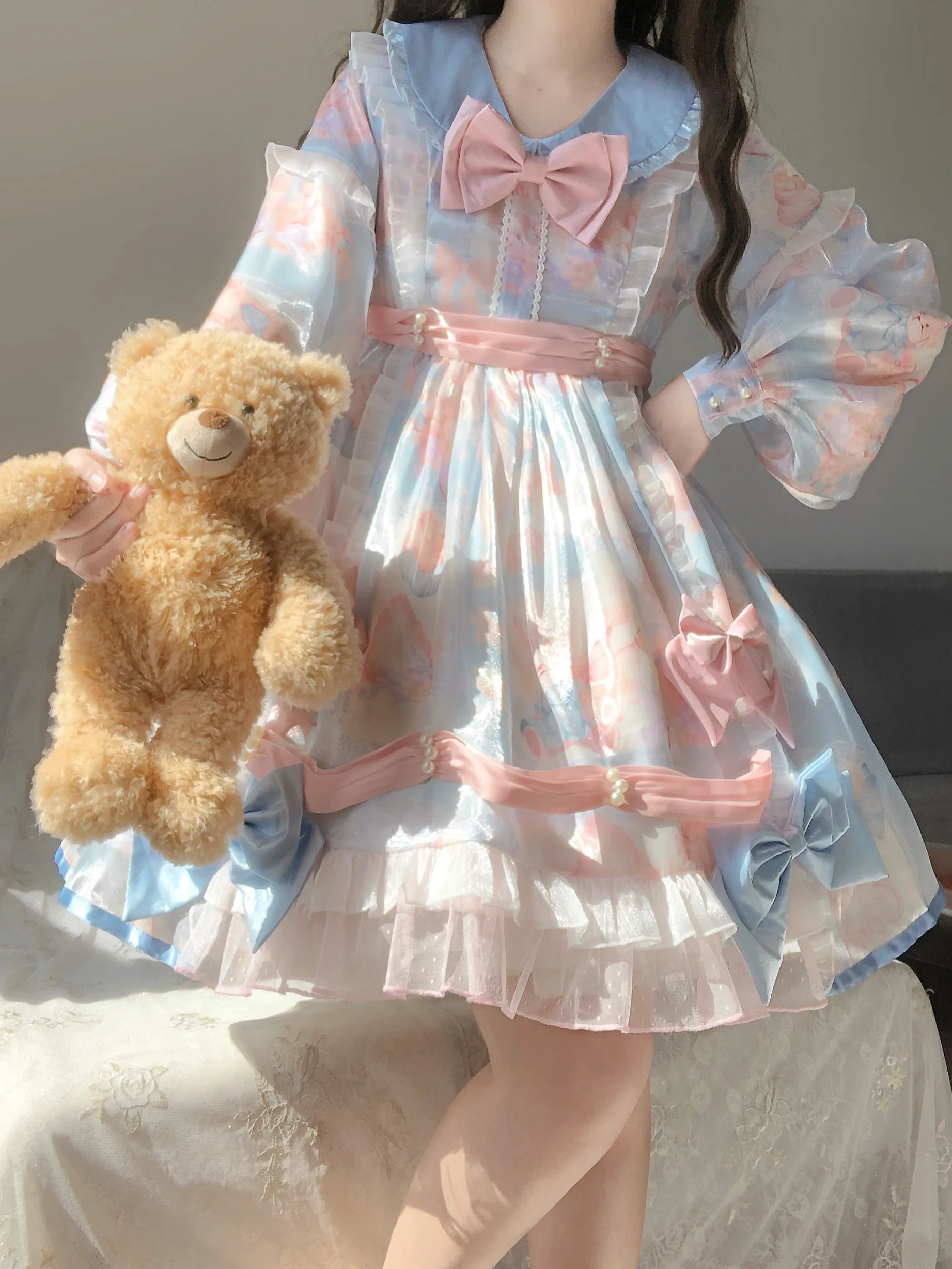 Japanese Op Sweet Lolita Dress Daily Girl Sweet Doll Feeling Long Sleeved Lolita Dress Spring And Autumn