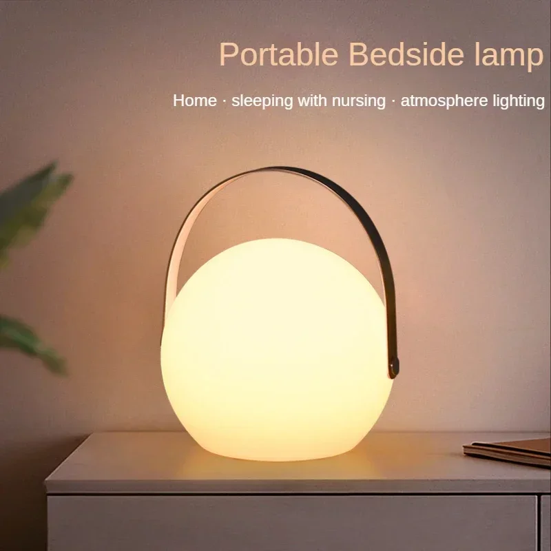 LED Bedroom Sleeping Bedside Wireless Desk Lamp Outdoor Portable Remote Control Portable Lamp Desktop Decorative Lamp