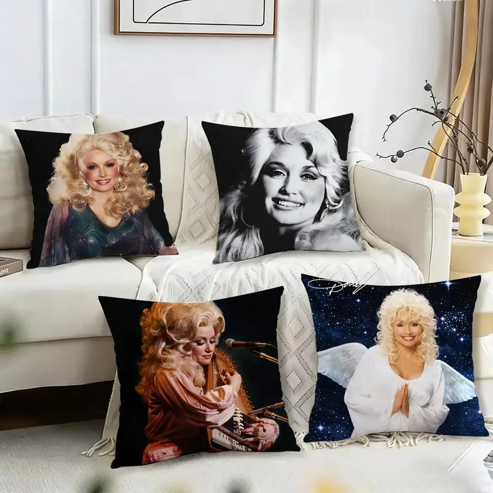 D-Dolly Parton Singer Cushion Cover Pillow Case Short Plush Square Throw Pillow Covers Pillowcase Sofa Home Decor Gift