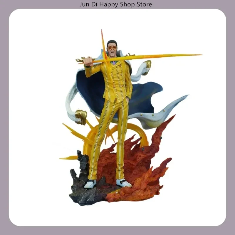 Figurine de collection One Piece Amiral Kizaru avec épée nuageuse, 27,5 cm – Modèle de statue, décoration de bureau, jouet, cadeau pour les fans