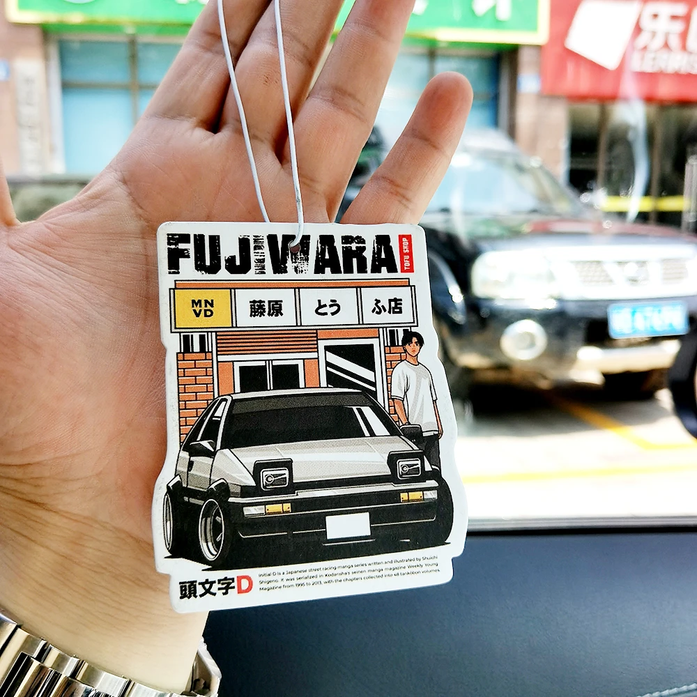 JDM Initial D AE86 Car Air Freshener Hanging Rearview Mirror Perfume Pendant Solid Paper Fujiwara Tofu Shop Interior Accessories