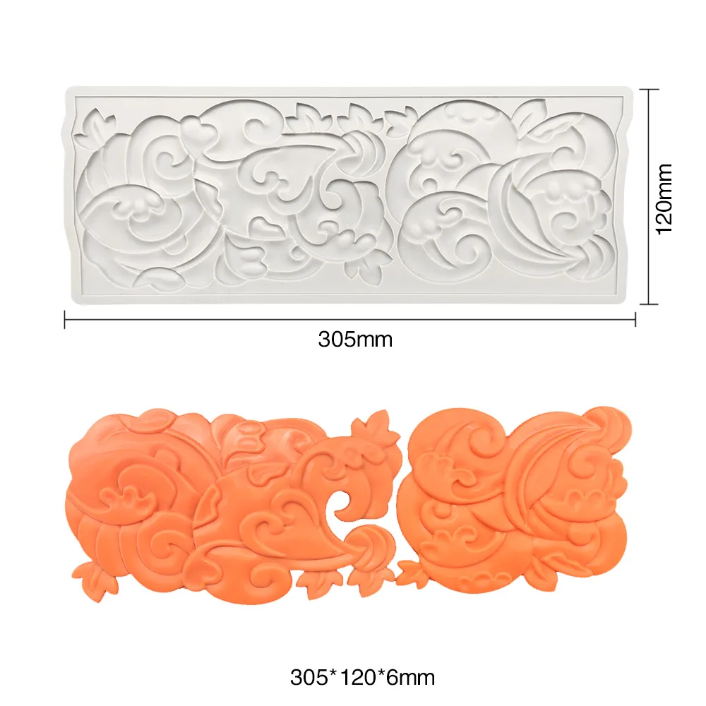 Moldes Para Chocolate Three-Pointed Cloud Silicone Cake Fondant Molds Sugracraft Lace Mold Silicone Lace Mat Diy Baking Tray