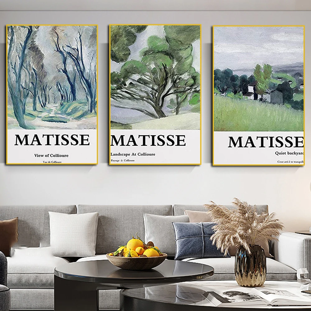 

Matisse Famous Abstract Landscape Canvas Painting Nordic Forest Minimalist Inspiration Poster Wall Art Room Home Decoration