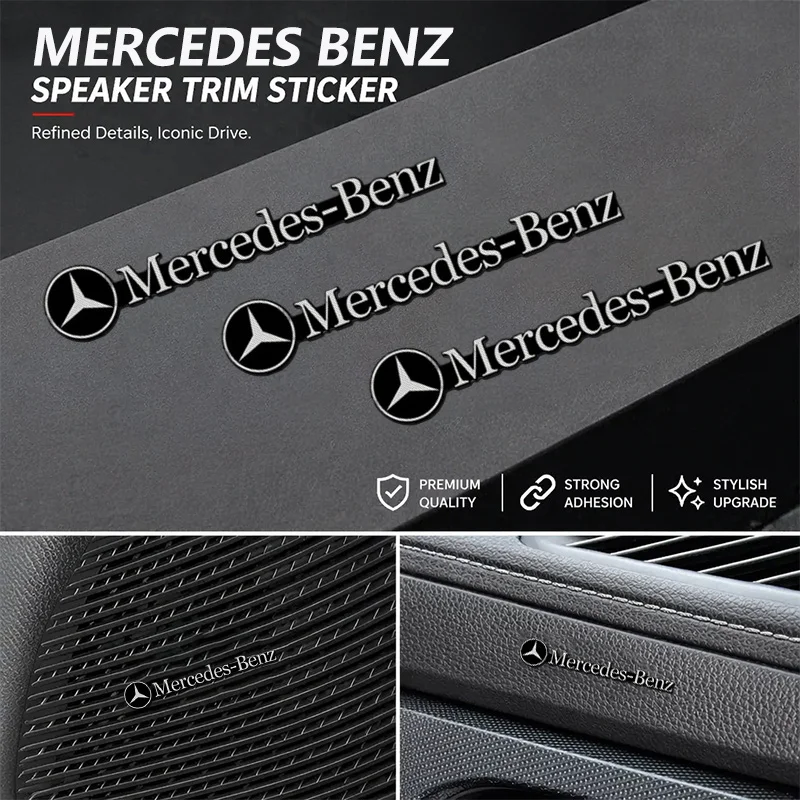 Mercedes Benz MB B/C/E/S Class A Class C200L GLC GLK CLA GLA  badge emblem Sticker 4/10pcs 3D aluminum speaker stereo