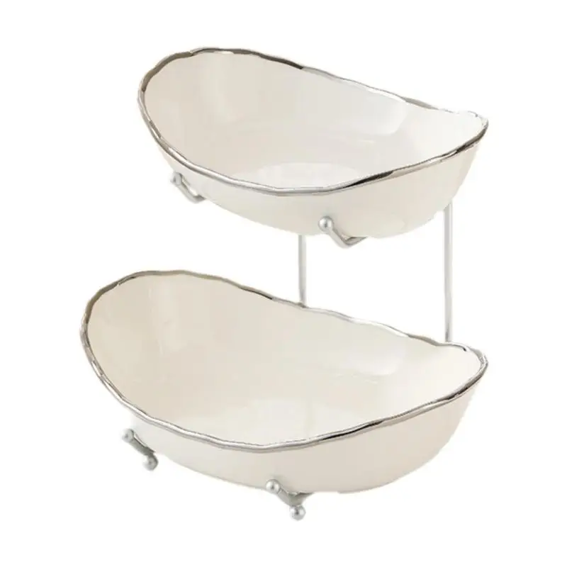 Bol à fruits en céramique pour comptoir de cuisine, plateau de service de fruits moderne, plateau à Dessert, panier à fruits à plusieurs niveaux pour cuisine, collation de fête