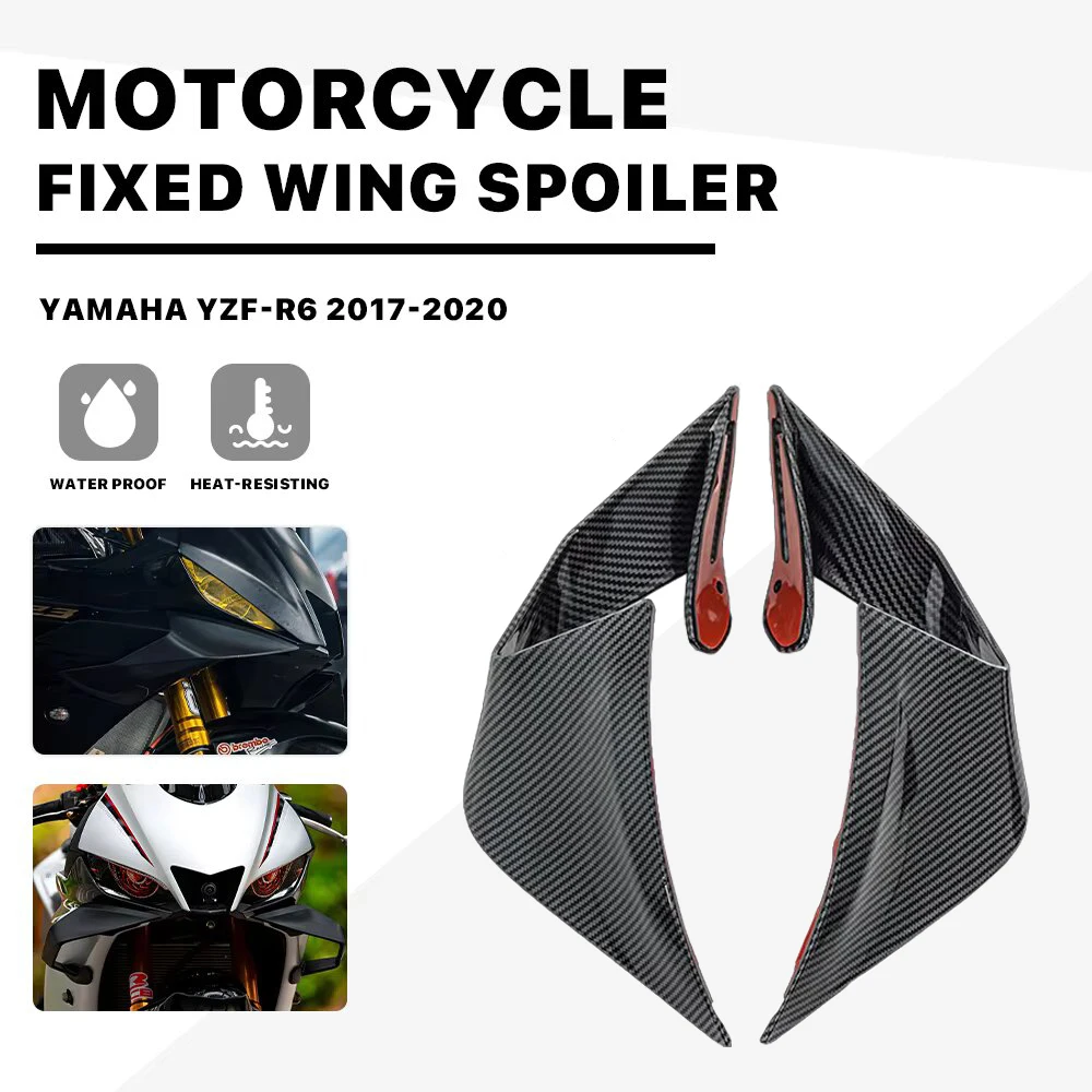 

Motorcycle R3 Fairing Fixed Wind Wing For Yamaha YZFR3 2019 2020 2021 2022 moto Modified Side Wing Winglet Spoiler abs carbon