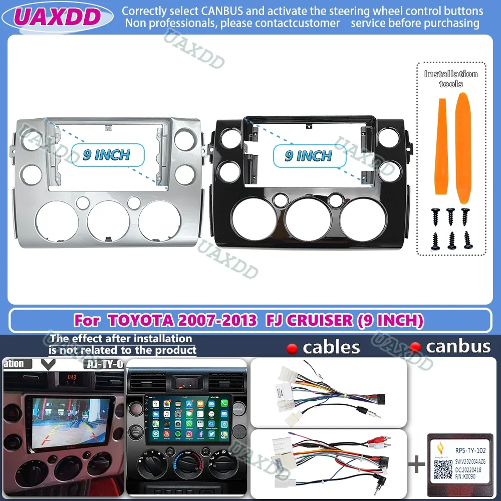 

9-дюймовая магнитола для Toyota FJ CRUISER 2007-2013 годов, Android стерео рама панель Fascia, приборная панель, аудиоплеер, экран, видео кабель, жгут проводов