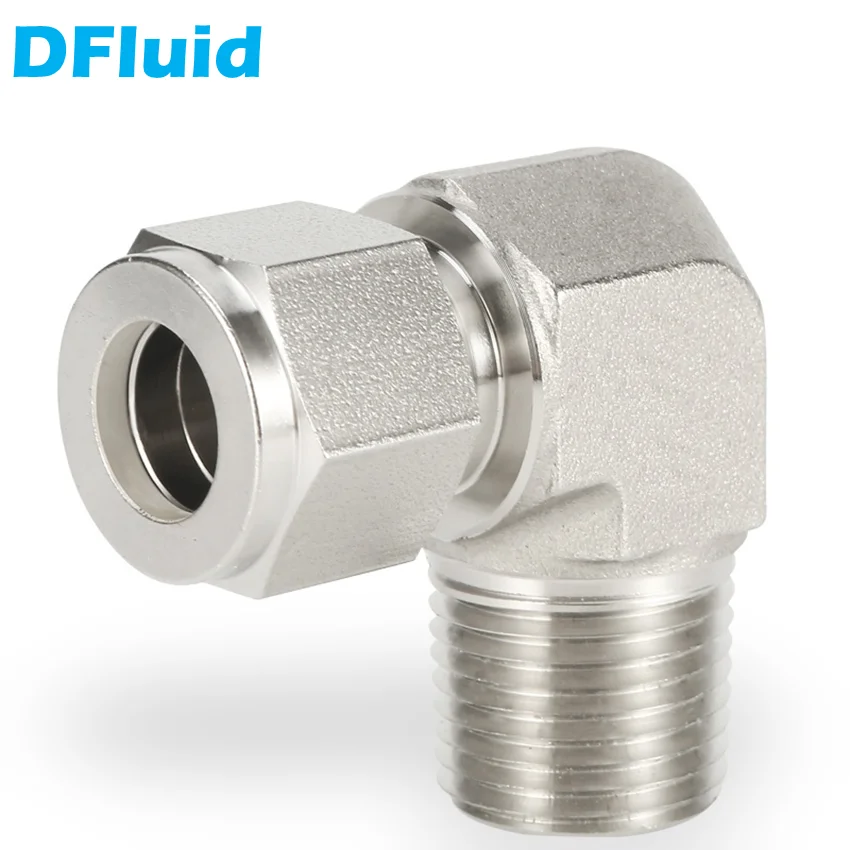 Stainless Steel 316 Male NPT BSPT ELBOW Double Ferrule Compression Fitting 30MPa 1/8 1/4 3/8 1/2 6 8 10 12mm replace Swagelok