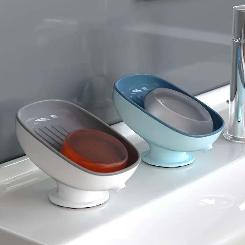  1Pc No-Drill Drainage Soap Suction Cup Holder Bathroom Rack Bathroom Soap Holder Bathroom Soap Storage Rack Soap Storage Rack 