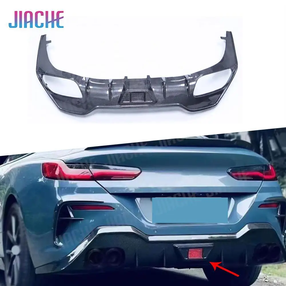 AC Style Carbon Fiber Rear Bumper Diffuser Lip Spoiler for BMW 8 Series G14 G15 2 Door 2019 2022 Sport AC Car Rear Diffuser Lip