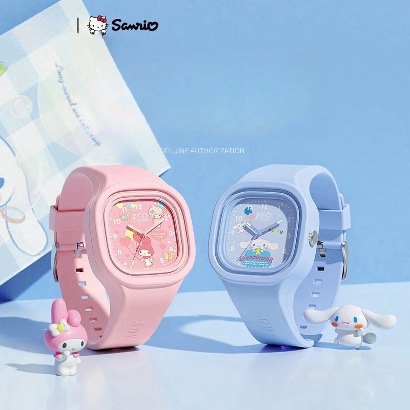 

Kawaii Hello Kitty Watch Anime Sanrio Kuromi My Melody Cute Child Cartoon Luminous Water Proof Silica Gel Quartz Watches New