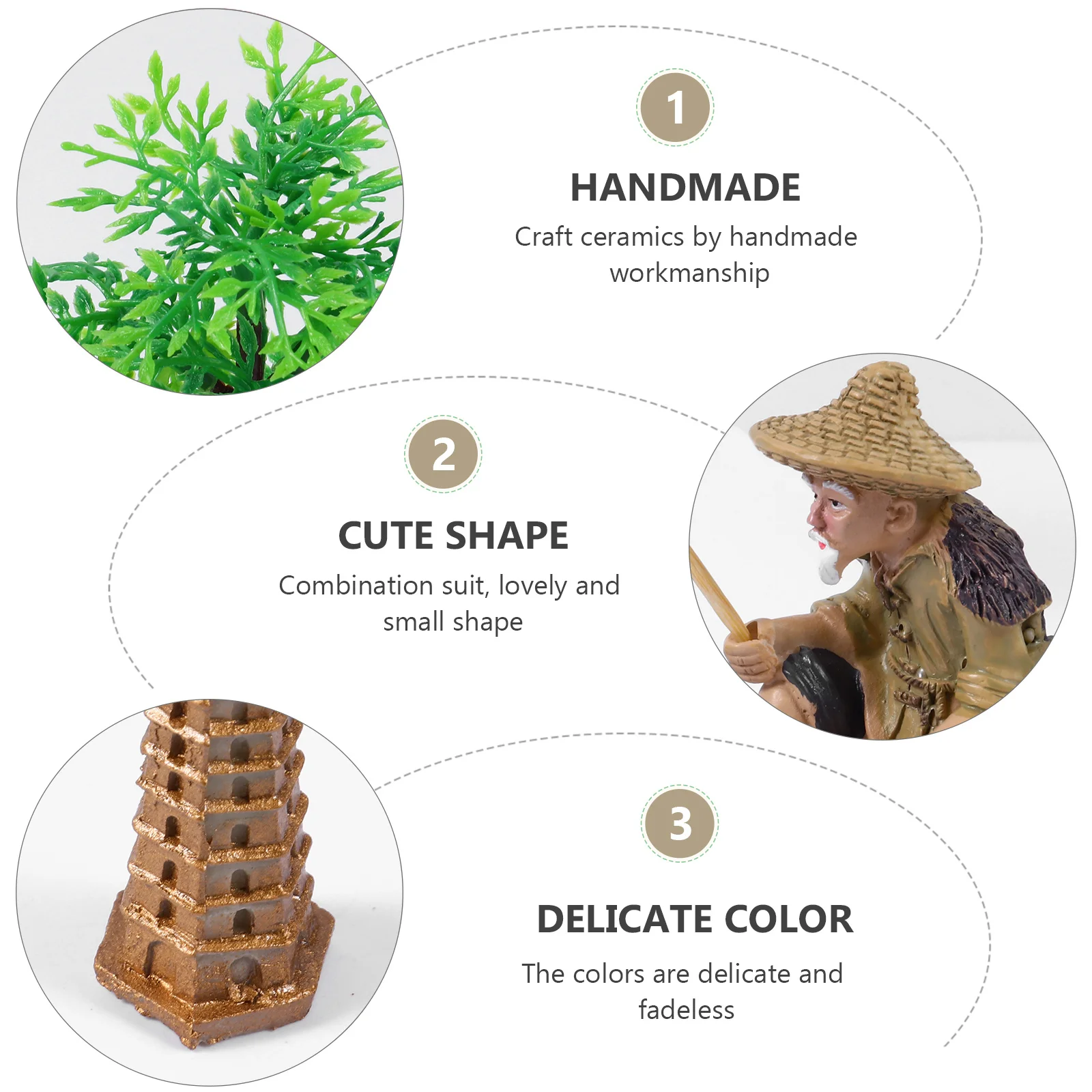 

1Set Ceramic Miniature Bonsai Rockery Decor Creative Accessories Kit Micro Landscape Aquarium Sandbox Garden Rockery Desk Decor