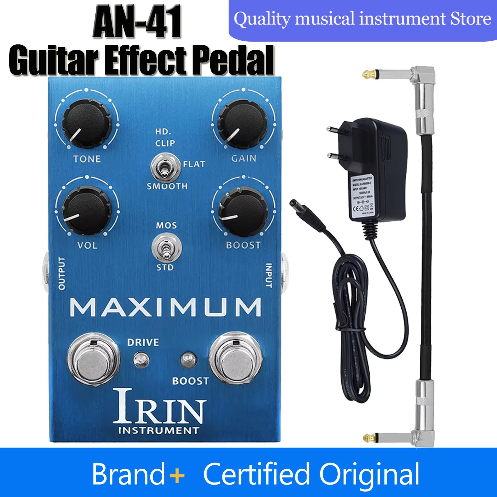 IRIN AN-41 Electric Guitar Effects Pedal MAXIMUM Overdrive Pedal Wild Distortion Overdrive Effect Effector Guitar Bass Accessory