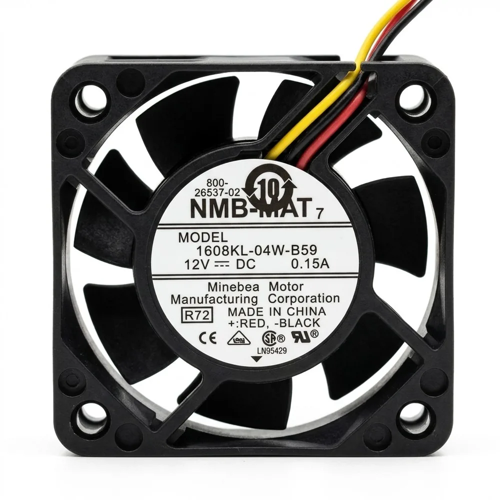 For NMB 1608KL-04W-B59 DC12V 0.15A 40*40*20MM 3-Wire Silent Cooling Fan