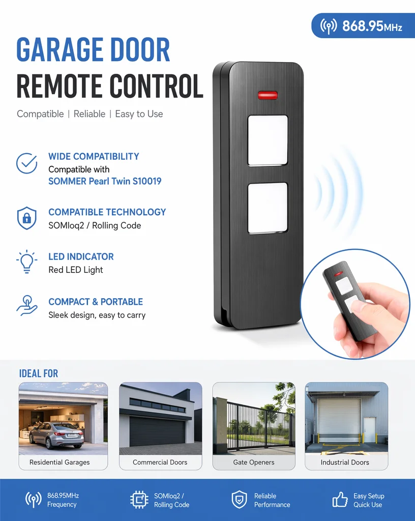 For Pilot SOMMER SOMloq2 Pearl Twin S10019 4018 4018V000 4019V000 4018V064 Pearl Vibe TX55-868-4 Remote Control 868MHz