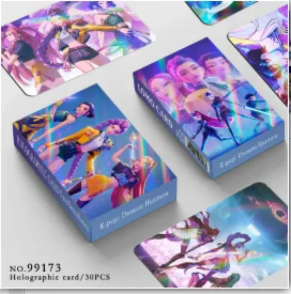 NIEUWE Kpop Demon Hunters Anime Laserkaart Studenten Dubbelzijdig Mode Verzamelkaarten Cartoon Animatie Rondom Kindergeschenken