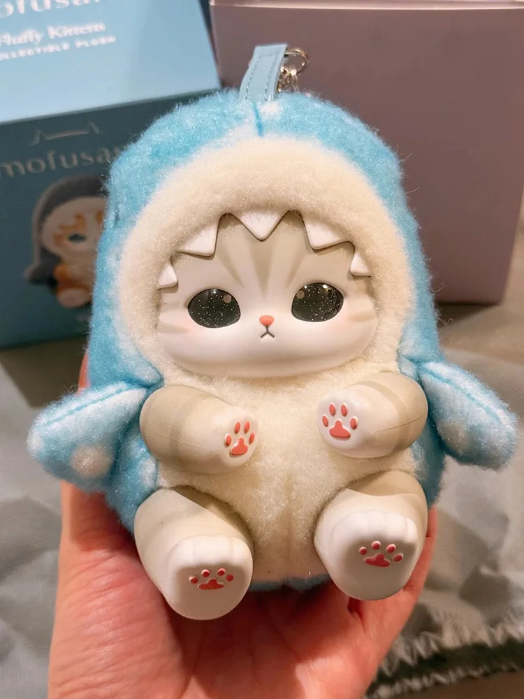 

NEW Genuine Mofusand Cat Series Vinyl Shark Cat Surprised Box Toy Ornaments Surprised Blind Box Bag Plush Keychain Doll Toy Gift