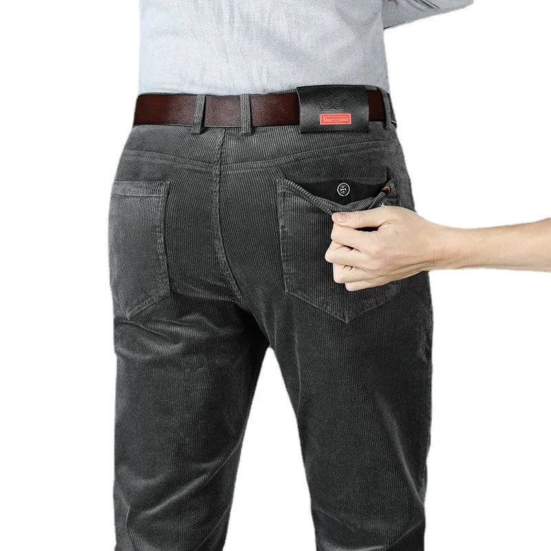 

High-end Corduroy Pants Straight Tube Loose Men's Leisure Sports Four Seasons Can Wear Adult Gentleman Leisure Comfort High