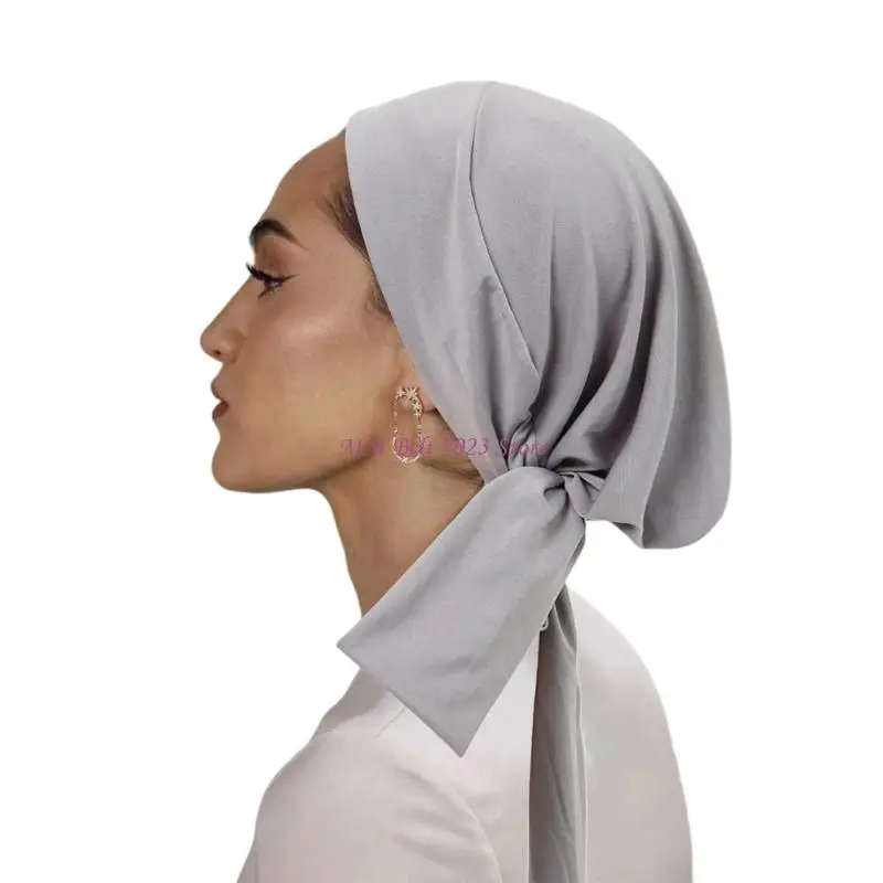 49ME Comfortable Turban Caps Suitable for Everyday Use Women Head Wrap Head Cover Headwrap