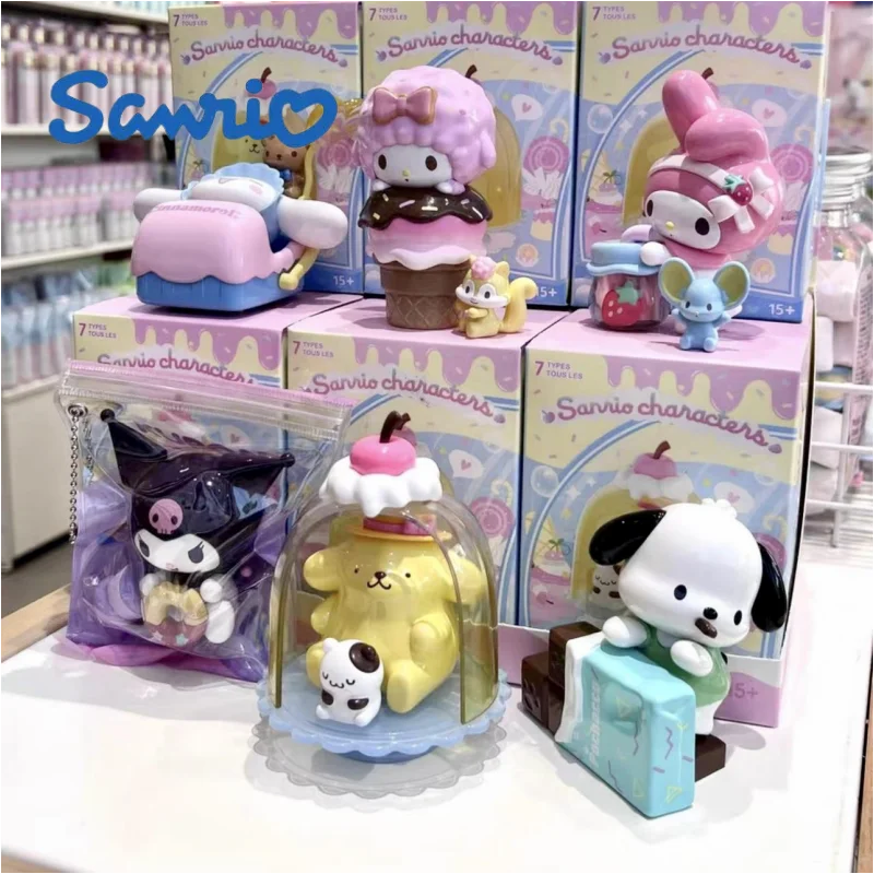 

Лидер продаж, Подлинная серия Miniso Sanrio с красочной едой, развлекательная модель, игрушки Kuromipacha, собака, нефрит, гуйгоу, подарки на день рождения для девочек