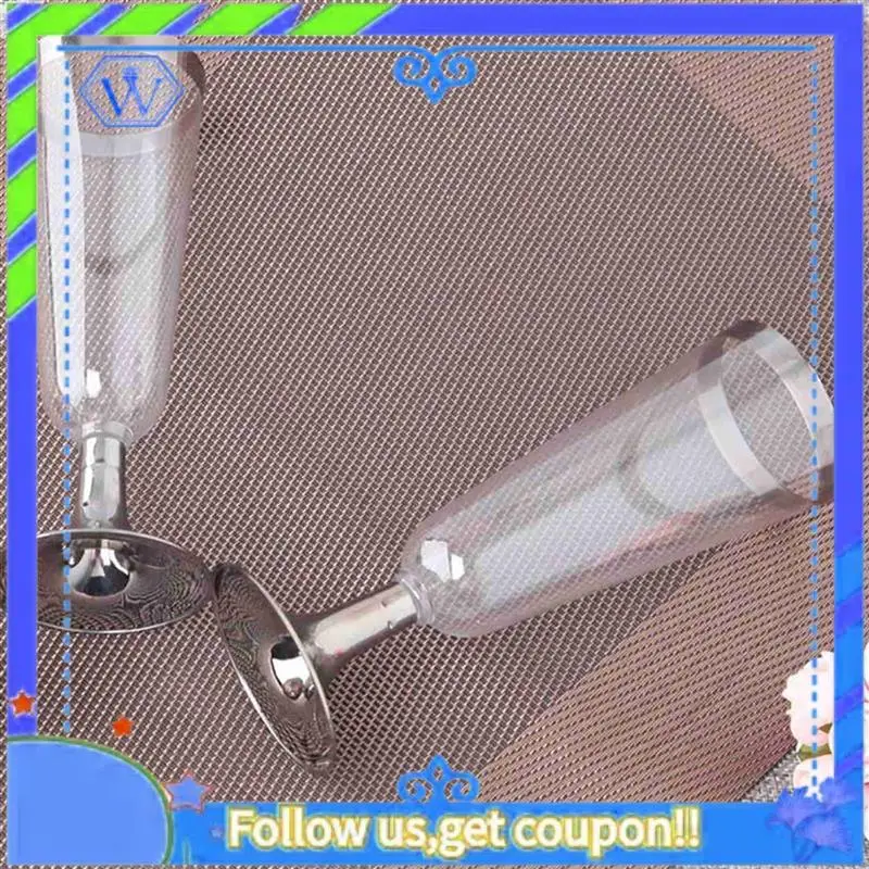 

A55P-2X Wedding Champagne Flute Creative Disposable Plastic Wedding Cup Champagne Glass Drinking Utensils For Party-Silver