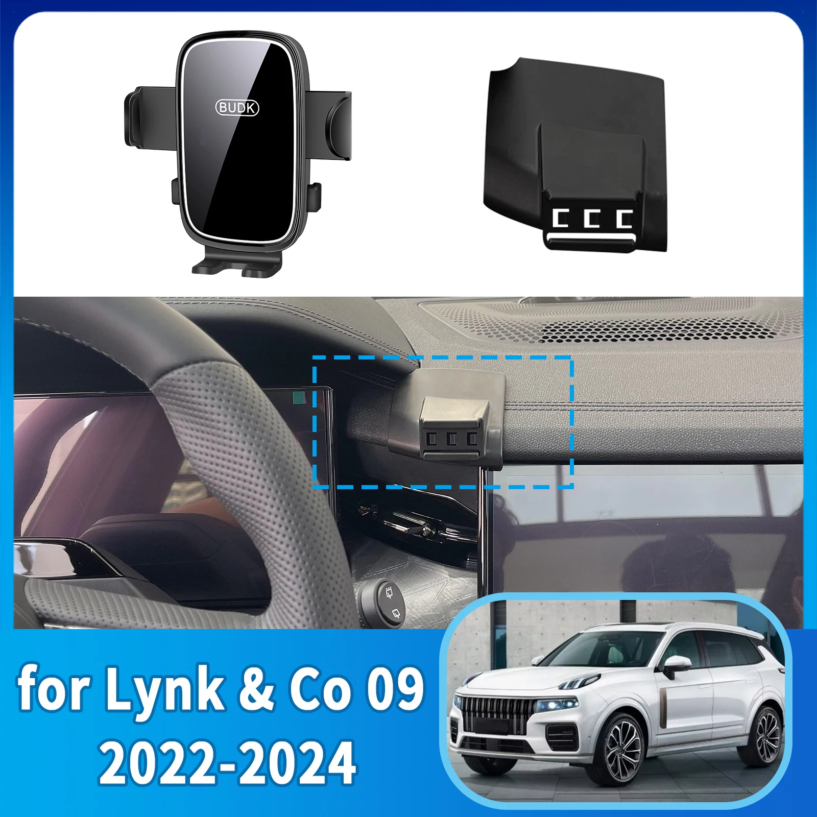 

​​fit for Lynk & Co 09 2022 2023 2024 Custom Fit Phone Holder Mount Dashboard Screen Base No Drill Car​​ accessoires